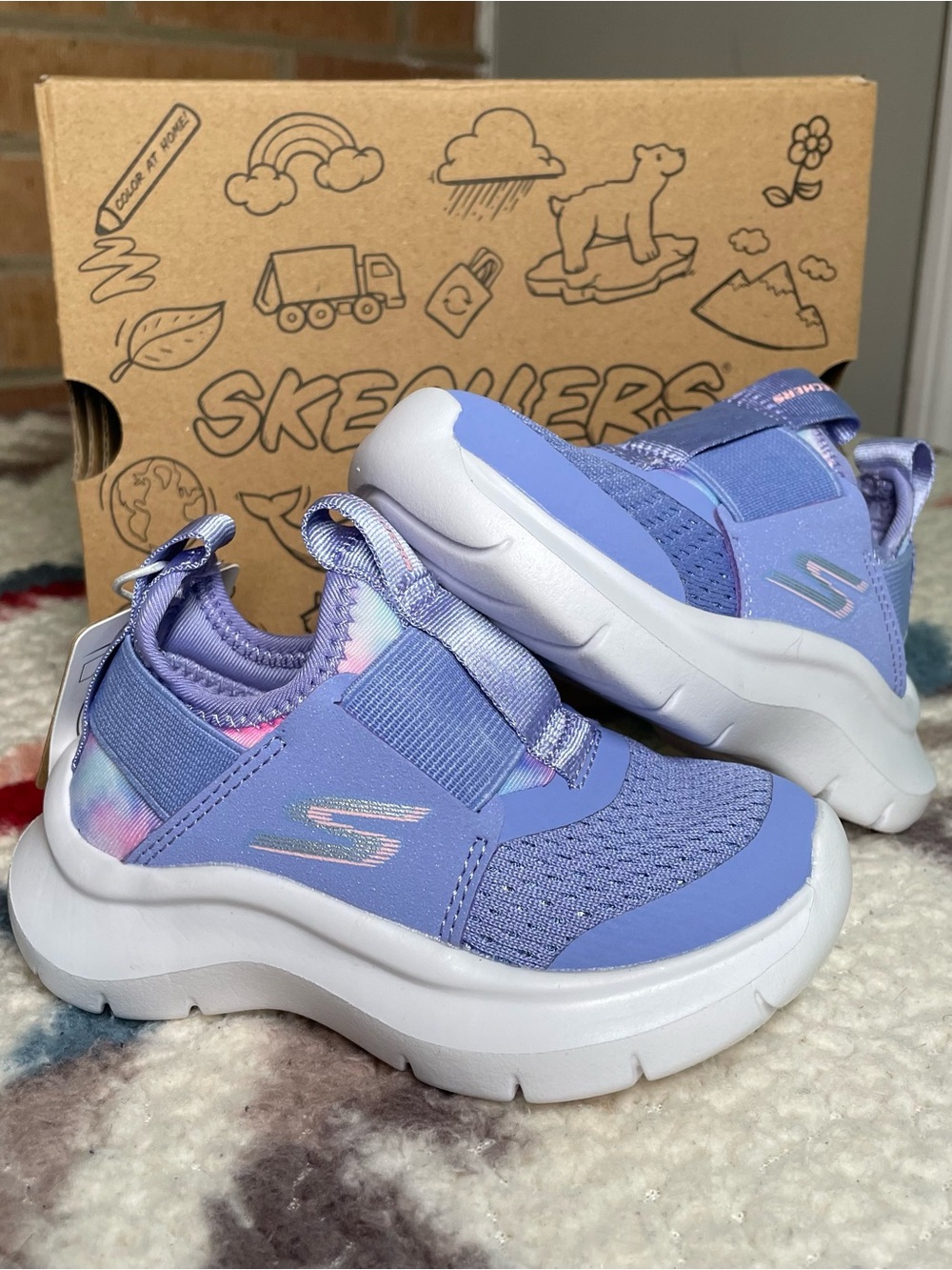Skechers Girls Toddler Shoes Lavender Multi Color - Sz 5 Toddler